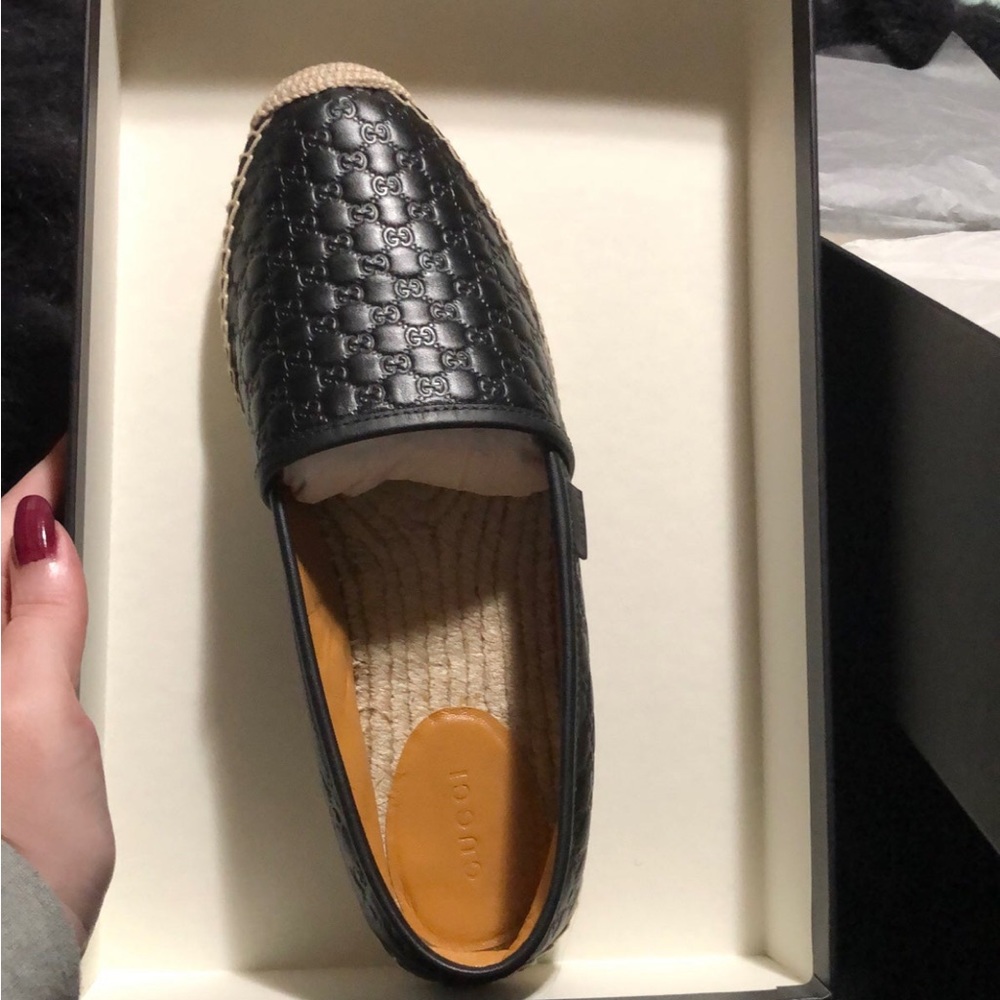 Gucci Nero MicroGuccissima Signature Espadrilles 38.5